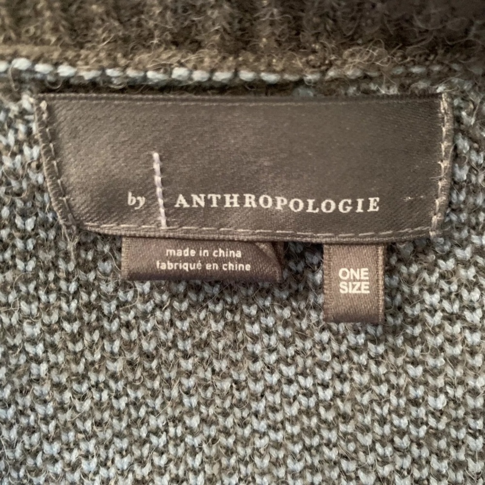 Anthropologie Kai Long Open Cardigan Sweater One Size Gray Excellent RARE HTF - Picture 10 of 12